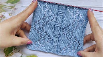 Lace Zigzag Knit Stitch | Zick-Zack Ajourmuster | Punto Zig Zag Traforato | Point Ajouré en zigzag