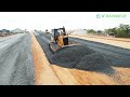 Greatest operator bulldozer komatsu pushing gravel installing foundation new roads