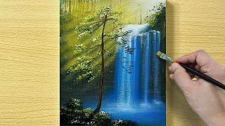 Waterfall Painting / Acrylic Painting / STEP by STEP