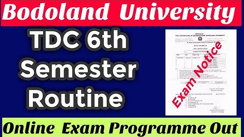 Bodoland University TDC Online Exam Routine  Out ||Bodo Job Info||