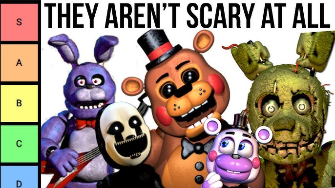 Tier list of all of the characters based on how scary they are. :  r/fivenightsatfreddys