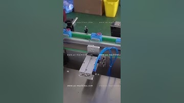 Printing powder bottle top side double sides labeling machine with fall down device testing video