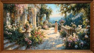 Luxury Garden Terrace Oil Painting | Frame TV Art 🌸 Elegant Old Money Summer Scenery 4K Screensaver screenshot 1