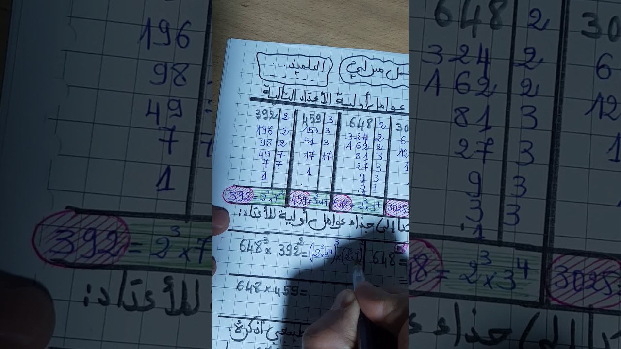 تفكيك  الى جذاء عوامل اولية