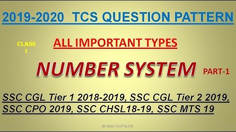 NUMBER SYSTEM PREVIOUS YEAR QUESTIONS ASKED BY TCS