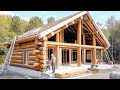 Father Builds Amazing Log House for his Family | Start to Finish by @loginnature8516