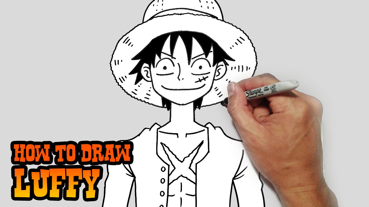 How To Draw Monkey D Luffy One Piece Video Lesson Youtube