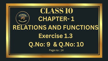 Exercise 1.3 (9 & 10)| TN Class 10 Maths | Chapter - 1 Relations and Functions |