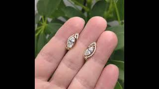 Серьги из медицинского сплава с фианитами, Xuping, англ.замок