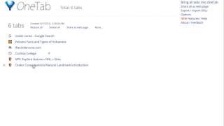 OneTab Chrome Extension to Share a List of Links 