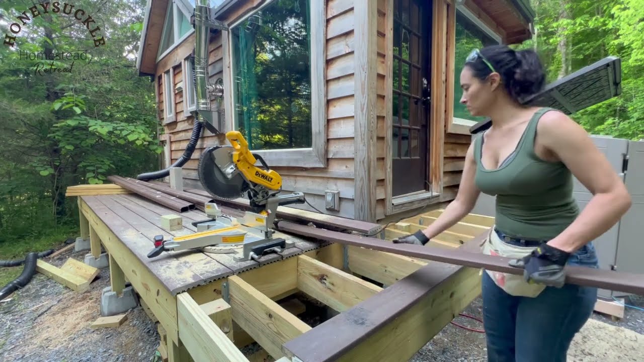 Finally Completed my L-Shaped Deck for my Tiny House! - YouTube