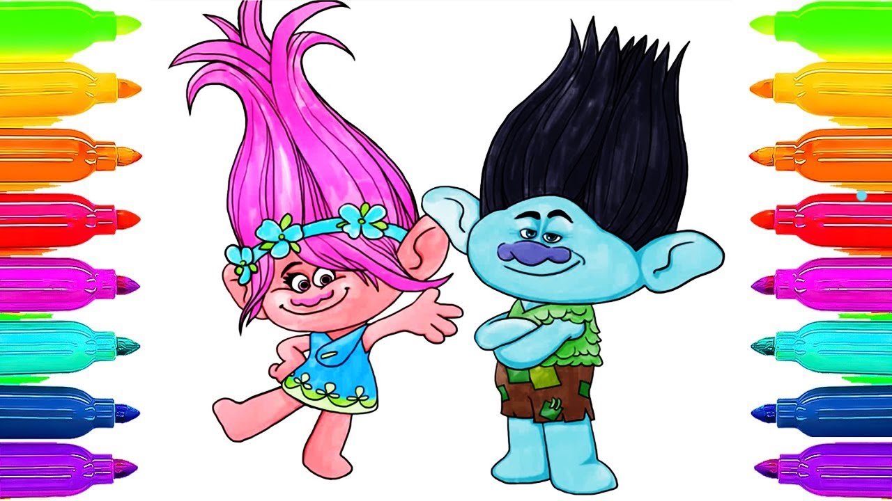POPPY AND BRANCH DRAWING Trolls Magical Pen Lesson FOR KIDS Video - YouTube...