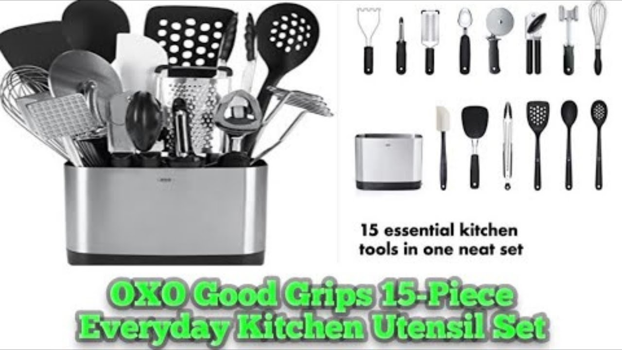 OXO 15-Piece Kitchen Tool Set, Kitchen Utensil Set
