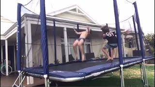 Backflip Fail On Trampoline