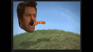 Ron Swonsion Eating Bacon Gif