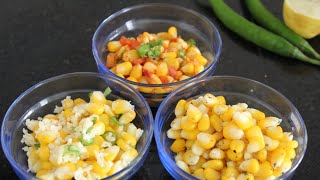 American Corn 3 Ways - Cheese Chilli , Masala & Butter Sweet Corn Recipe | Cooking