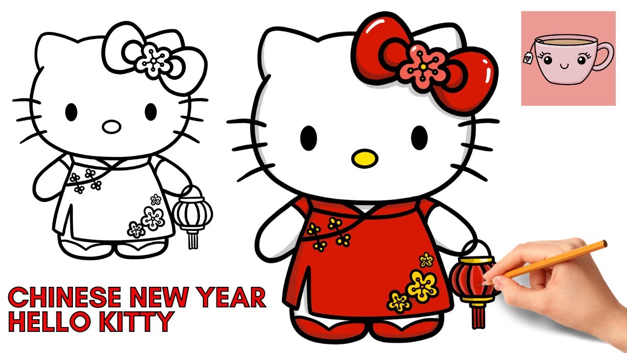 How To Draw Chinese New Year Hello Kitty | Lunar New Year | Cute ...