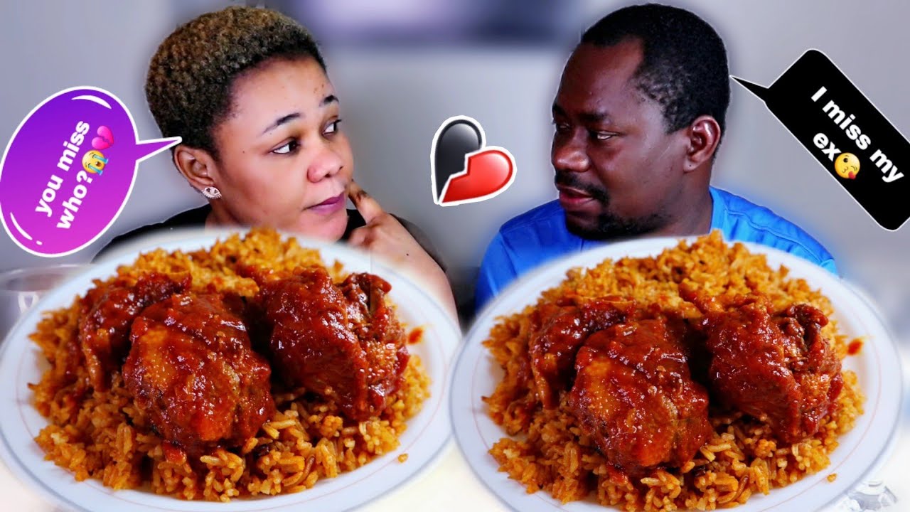 PARTY JOLLOF RICE MUKBANG |MISSING MY EX MUKPRANK ON WIFE💔🔥 |AFRICAN FOOD MUKBANG