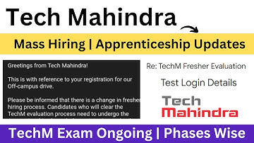 Tech Mahindra Hiring Process Changed | Apprenticeship Program | Exam Ongoing | Updates