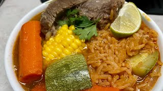 Caldo De Res / Mexican Beef Vegetable Soup Rice recipe and Salsa recipe