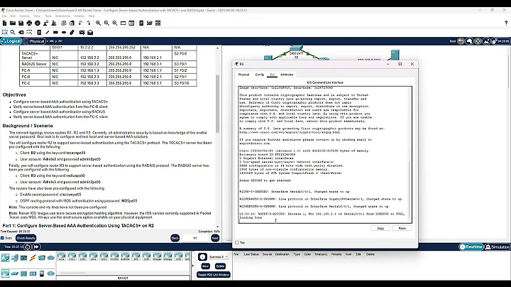 7.4.9 Packet Tracer   Configure Server based Authentication with TACACS+ and RADIUS