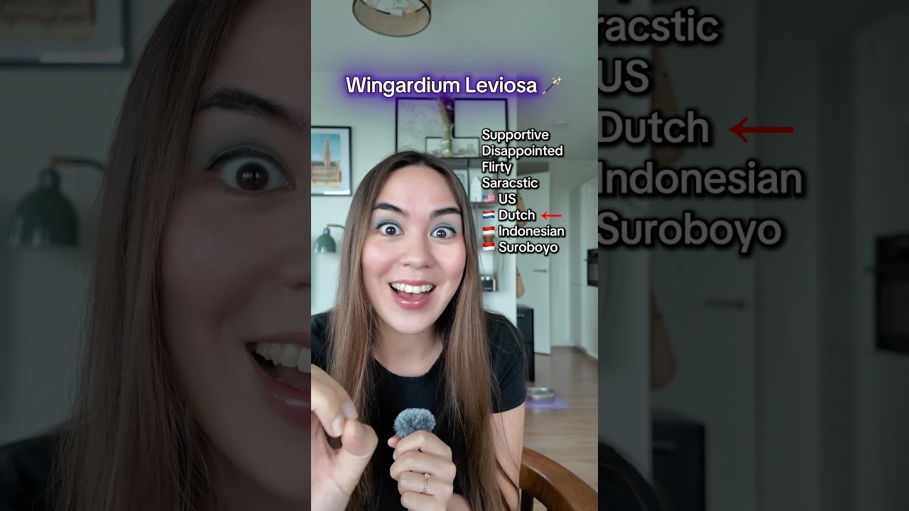 Saying “Wingardium Leviosa” in different accents 🇳🇱🇮🇩🇺🇸🇬🇧 #codeswitching #comedy