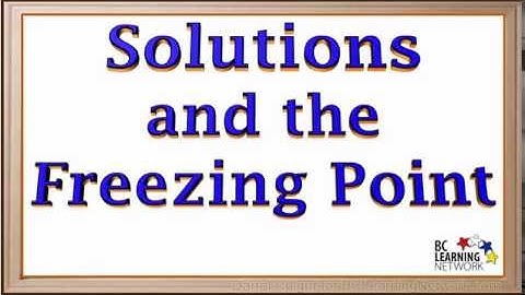 WCLN - Solutions and their freezing points