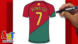 How to Draw Cristiano Ronaldo PORTUGAL Shirt 7  | World Cup CR7