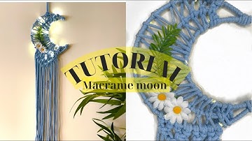 Macrame moon tutorial - step by step floral moon catcher - easy to follow with voice over