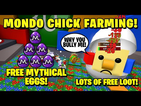 How To Farm Mondo Chick Free Mythical Eggs Egg Hunt 2020 Bee Swarm Simulator Youtube - chiks get down roblox