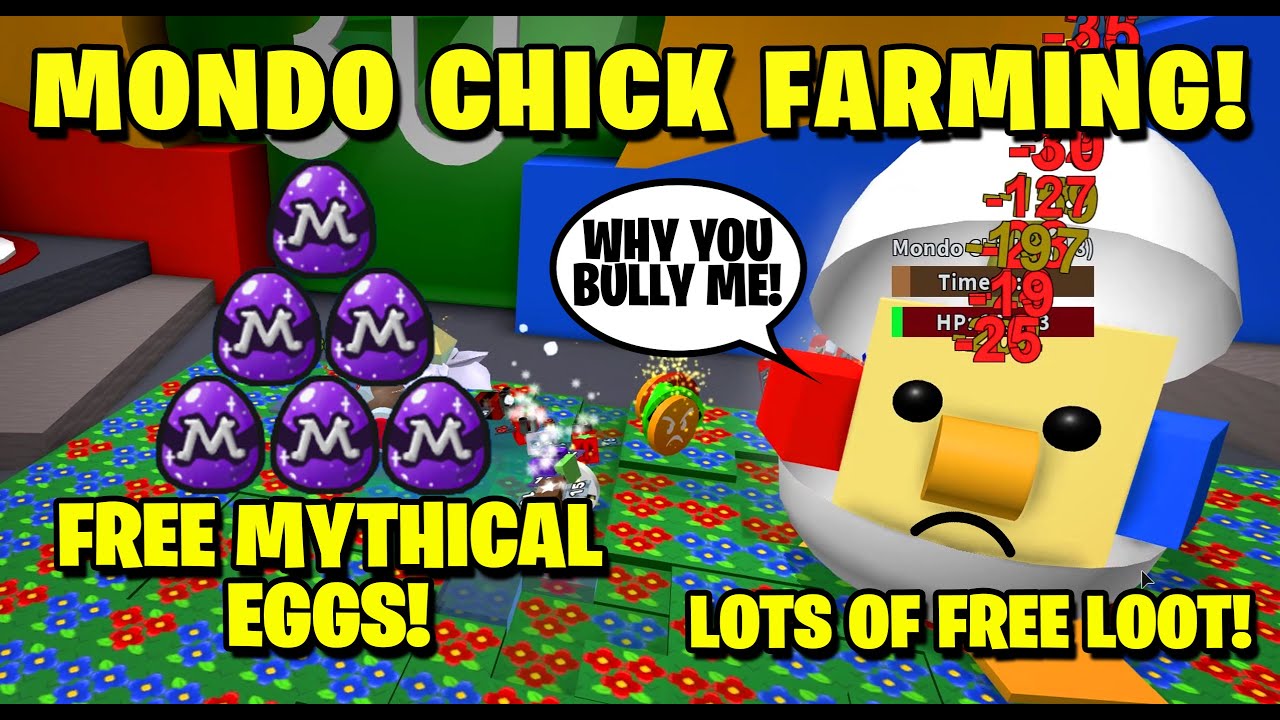 How To Farm Mondo Chick Free Mythical Eggs Egg Hunt 2020 Bee Swarm Simulator Youtube - chiks get down roblox