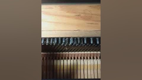 Video of the pin block of an upright piano.
