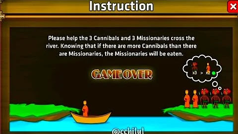 Test your IQ level । Cross river 3 cannibals and 3 missionaries