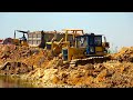 Best Operating Job Concurrent Bulldozer Truck Dumper Loading Spread Pushing Dirt