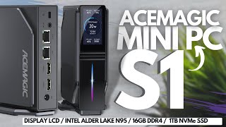 Unboxing ACEMAGIC S1 Mini PC / Display LCD / Intel Alder Lake-Ν95 / 16GB DDR4 /1TB NVMe SSD