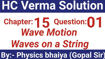 H.C. Verma Solutions - Wave Motion and Waves on a String - Chapter 15, Question 1