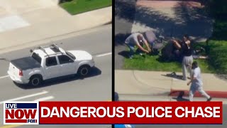 Dangerous police chase in LA: Suspect taken down by group of bystanders | LiveNOW from FOX