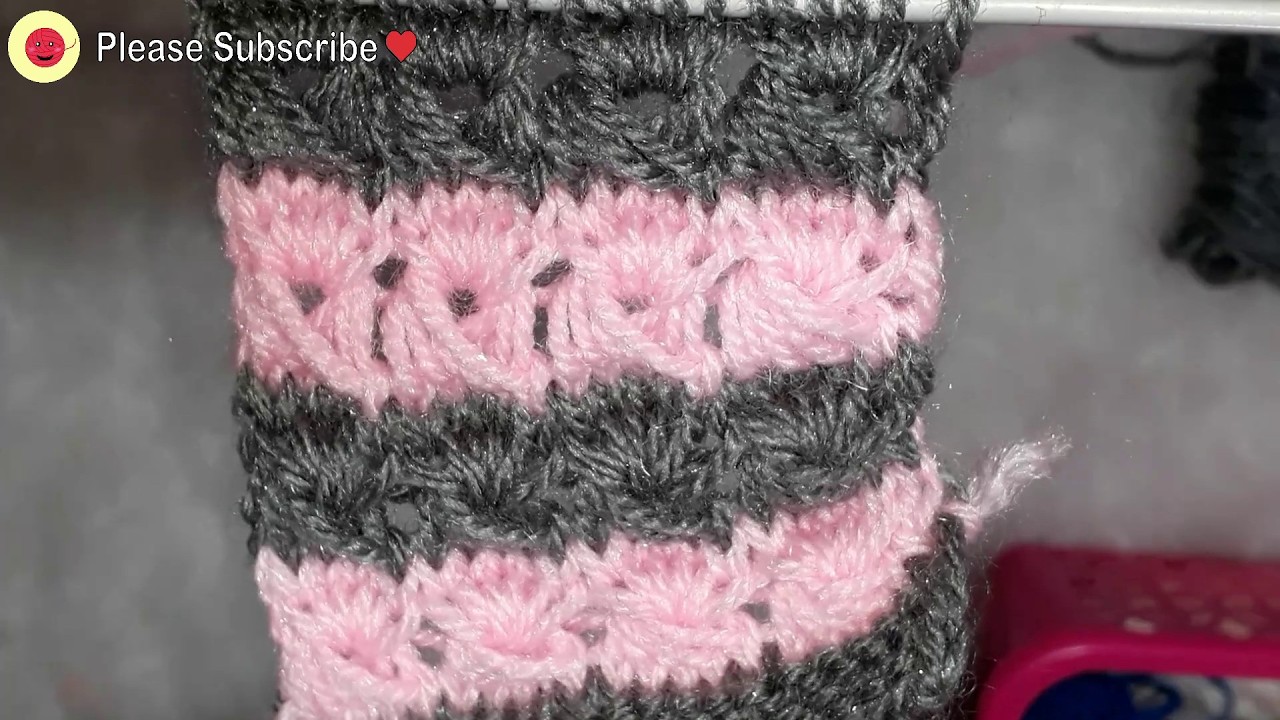 Grey and Pink Sweater design / pattern for Beginners | @happywoolknit