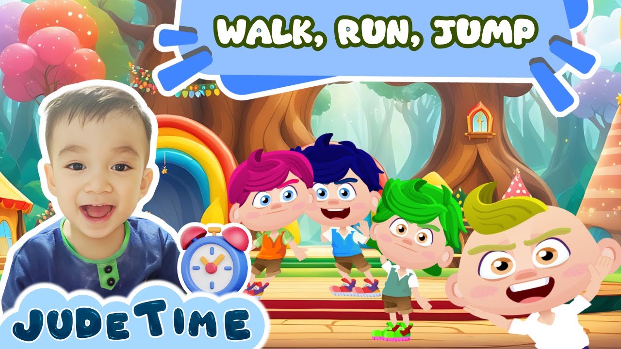Walk, Run, and Jump! - Fun Action Song for Kids | JudeTime - YouTube