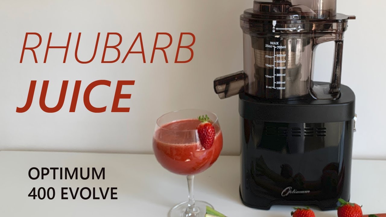 Rhubarb Juice using Optimum 400 Evolve Top press juicer from Froothie - YouTube