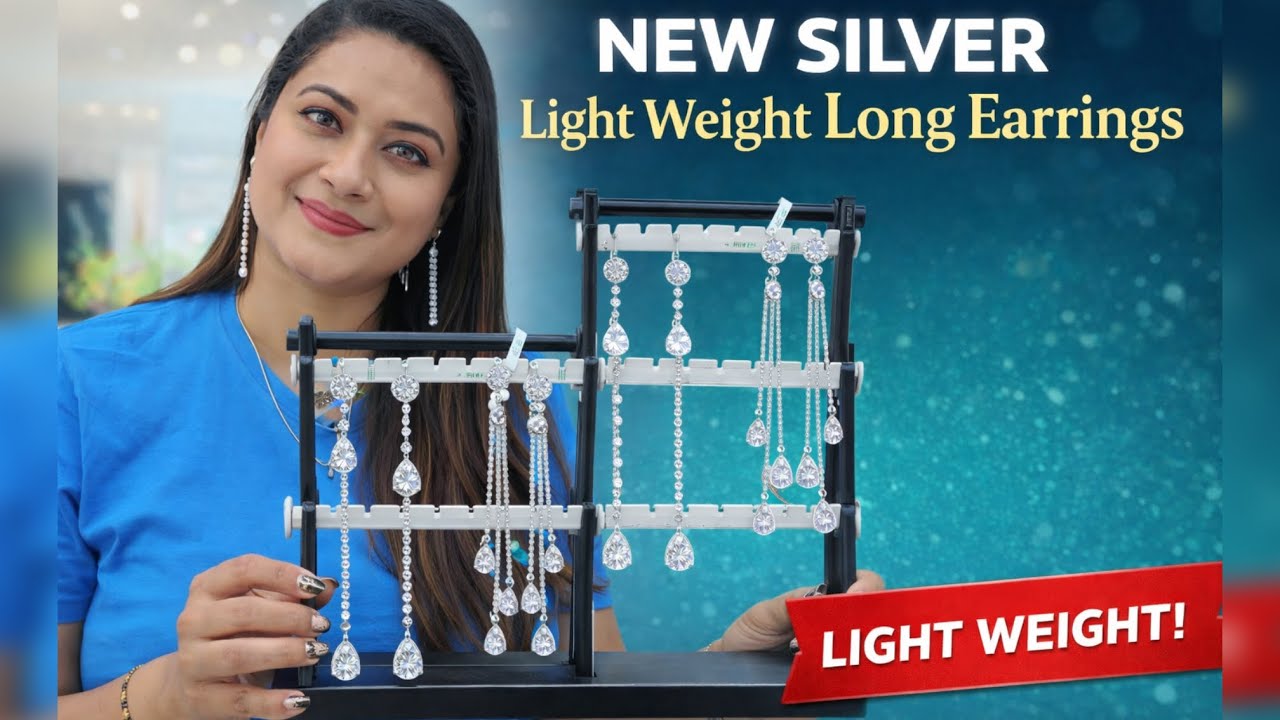 New silver light weight long earrings collection from #kuppandasjewellery 