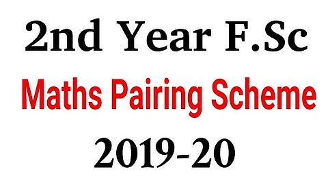2nd year Maths Pairing scheme 2019 | 12 class maths pairing scheme 2019