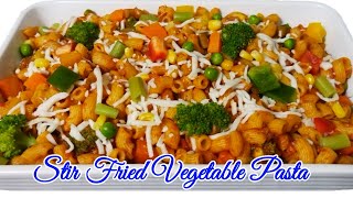 Stir Fried Vegetable Pasta || Italian Pasta With Vegetables || How To Make Macaroni With Vegetables
