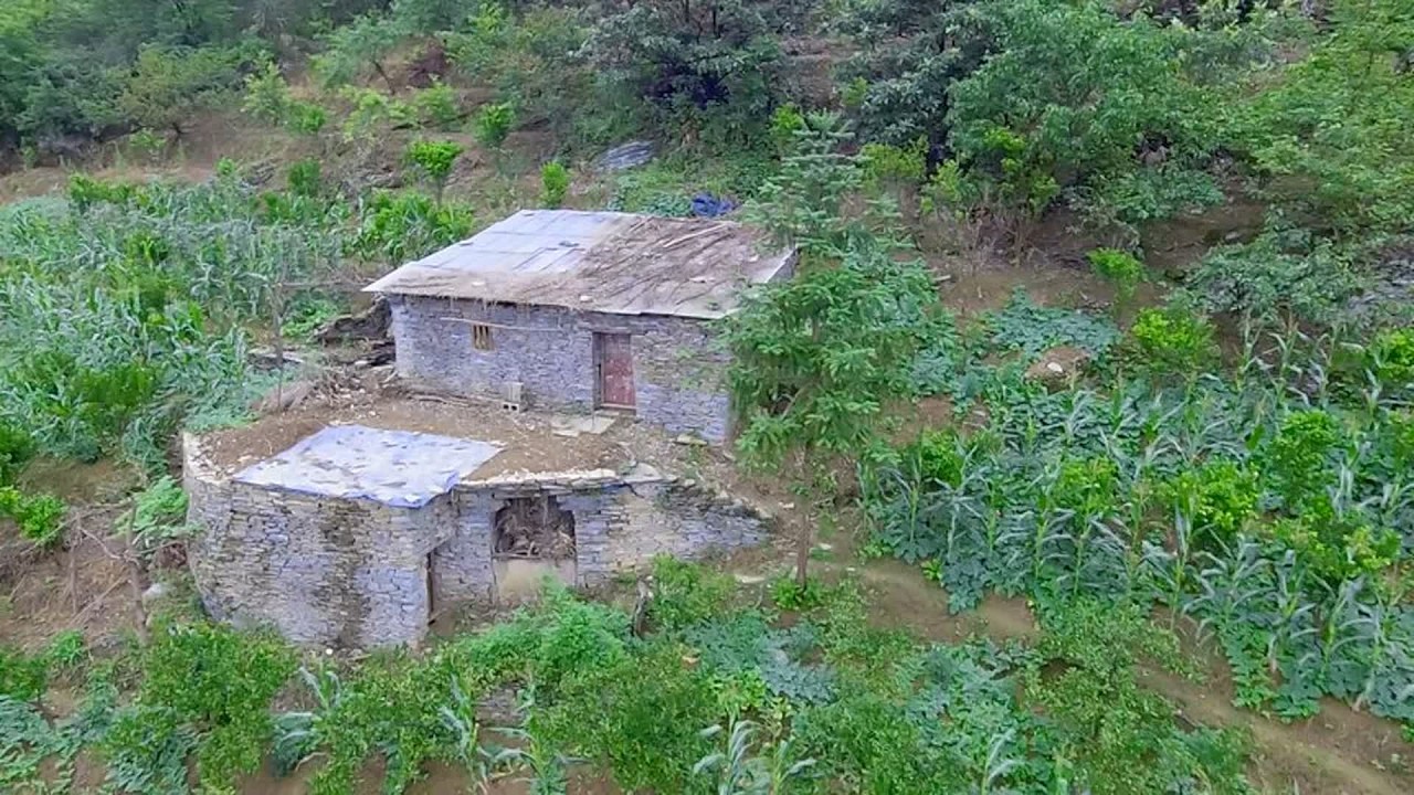 航拍大山里的一户人家，这里最适合度假隐居，真正的世外桃源