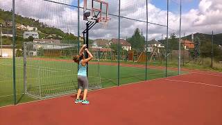 Drop-Step (No Dribble) Baseline to Semi-hook (www.BasketballDrills.cz)