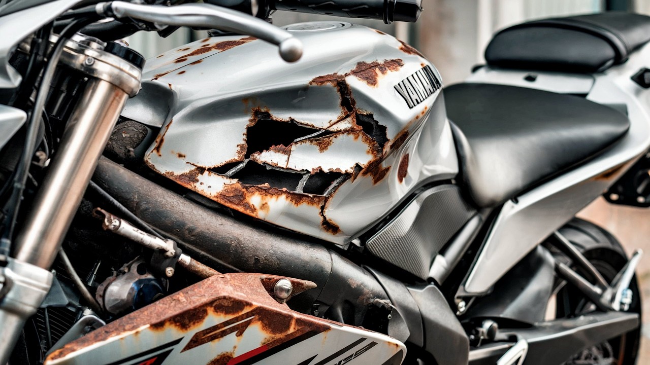 Restoration Rusty Abandoned 20-Years-Old Motorcycle | Yamaha R15 Full ...