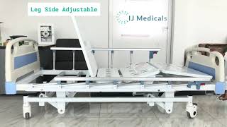3 Function Manual Crank ICU type Patient care Hospital bed manufactured in Sri lanka, IJ Medicals.