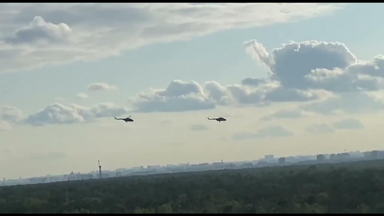 Russian Choppers Patrolling the Skies Over Moscow; Wagner Rebellion