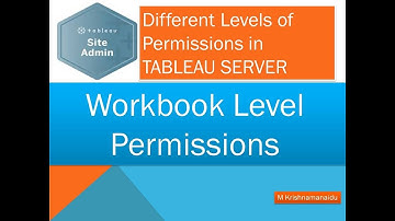 Workbook Level Permissions In TABLEAU