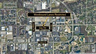 Westbound lanes of Day Road in Mishawaka restricted due to emergency water main repairs